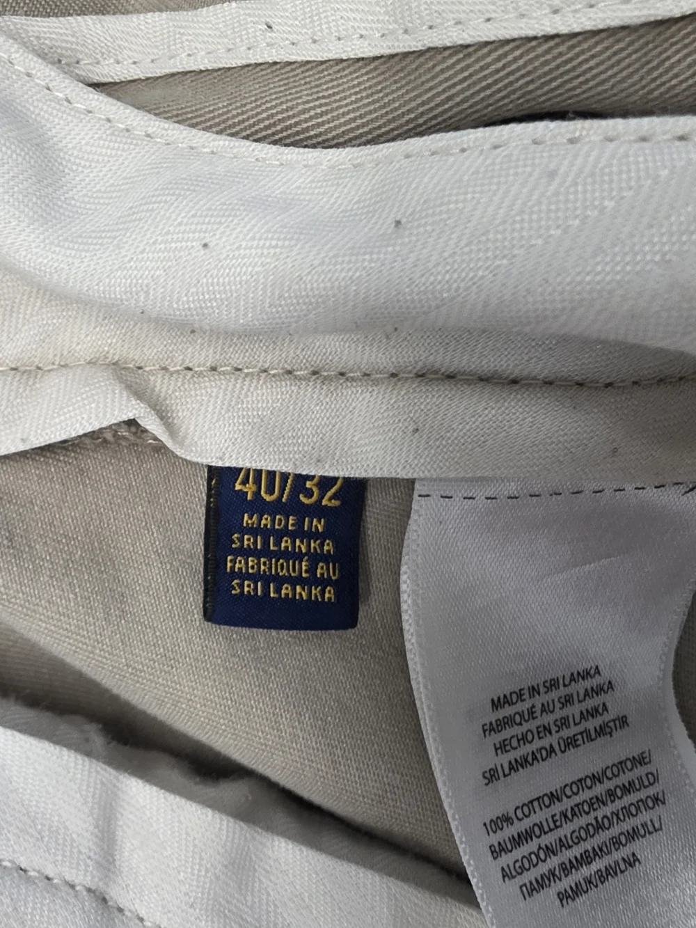 Polo Ralph Lauren Chino Khaki Beige Classic Fit Pants Men's Size 40x32